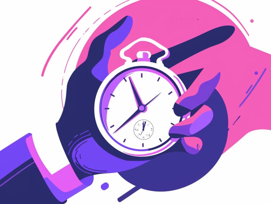 Hands holding a stopwatch