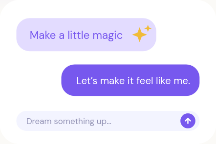 A friendly chat showing how to describe the website you want