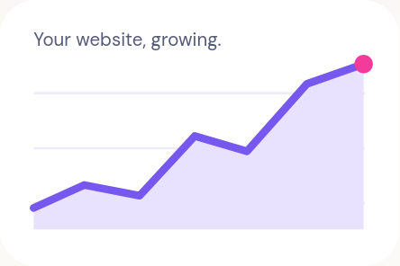 A purple growth chart showing website growth